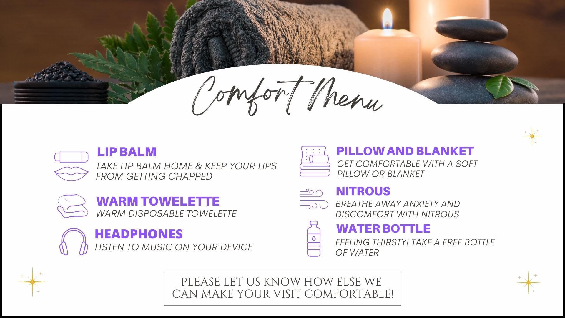 Transforming Dental Visits with Our Comfort Menu